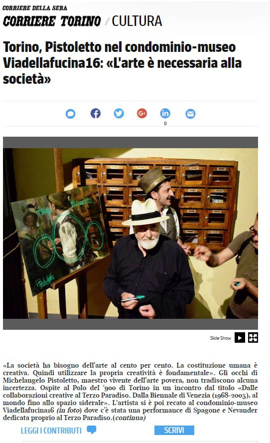 Corriere Torino - Michelangelo Pistoletto